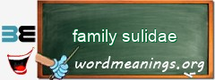 WordMeaning blackboard for family sulidae